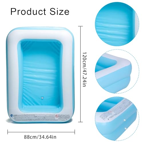 Aufblasbares Planschbecken,120X88cm Swimmingpool,Schwimmbecken,Aufblasbare Pool,Planschbecken,Aufblasbarer Pool,Tragbare Badewanne
