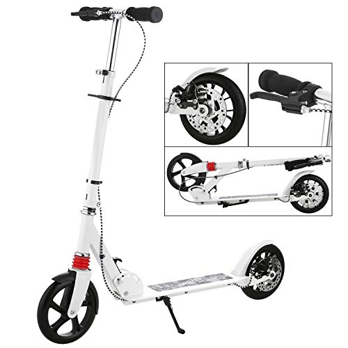 Hikole Scooters for Adults Teens with Handbrake, Kick Scooter Adjustable Height with Shoulder Strap 8 inches Big Wheels  - Detailed View