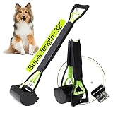 Heebzpet Dog Pooper Scooper for Large Small Dogs and Cats, Portable Long Handle 32-inch Foldable Poo