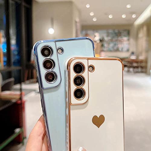 Coque Samsung A53 A13 A12 CLLDY motif cœur bleu clair silicone - 3