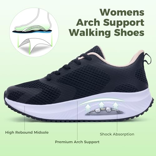 Image of Autper Plantar Fasciitis Shoes Women Walking Arch Support Tennis Casual Athletic Nurse Orthotic Sneakers for Foot Pain Relief
