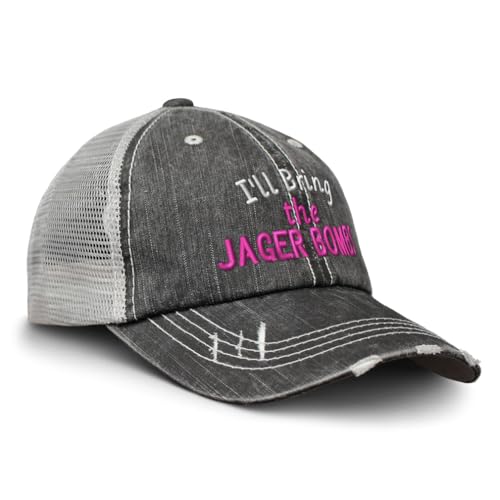 Speedy Pros Baseball Cap I'll Bring The Jager Bombs Cotton Trucker Hats for Men & Women Black Gray