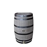 RTS Home Accents 50-Gallon Rain Water Collection Barrel with Brass Spigot, Wood Grain