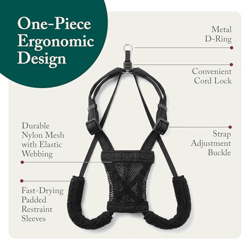 Sporn No Pull Dog Harness, Durable Nylon Mesh Harness for Small Dogs, No Choke Design, Padded Restraint Sleeves, Adjustable Fit, Easy On/Off, XS for Extra Small Breeds, Black - Image 5