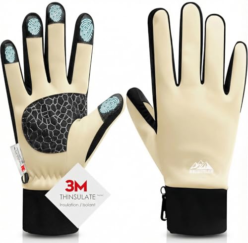 Image of Bruvoalon Winter Gloves for Women & Men, 3M Thermal Insulation, Lycra Fabric, Touchscreen, Anti-Slip