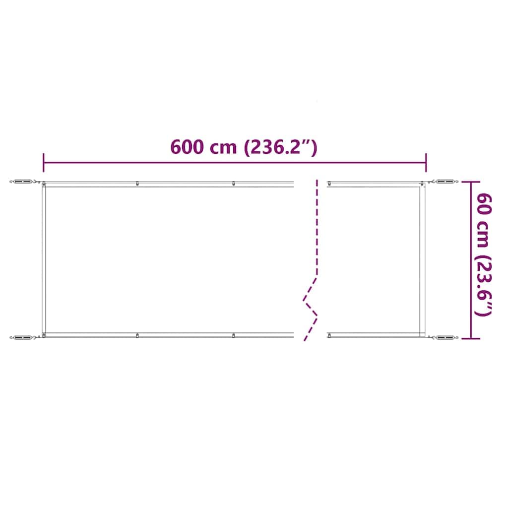 Tenda da sole verticale, 60 x 600 cm, protezione dal vento, colore antracite