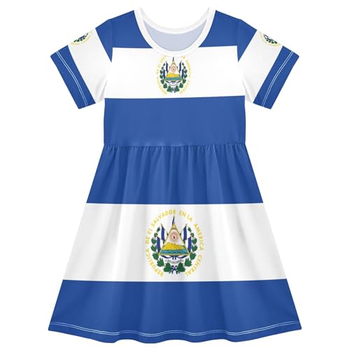 Flag Salvador Summer Girl Dresses Short Sleeve Toddler Girl Outfits Clothes Size 4t Multicolor