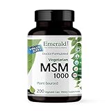 EMERALD LABS MSM 1000mg - Joint, Liver & Immune Support Supplement with Methylsulfonylmethane - Gluten-Free & Additive-Free - 200 Vegetable Capsules (Up to 100-Day Supply)