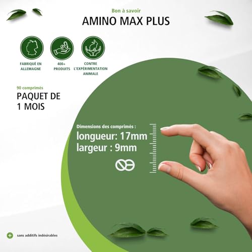 Fairvital | Amino Max Plus végétarien - hautement dosé - 90 comprimés - contient 13 acides aminés essentiels - – Image 5