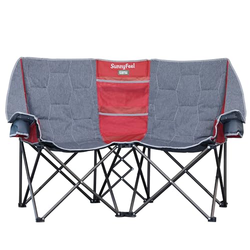 SUNNYFEEL Folding Double Camping Chair – Oversized Loveseat
