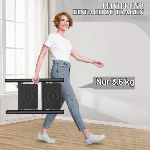 HBTower Trittleiter 2 Stufen Klappbar, Leichtes und Kompaktes Klapptritt mit Rutschfesten Stufen, Robuster Stahlrahmen, 150 kg Tragkraft, Tragbar für Haushalt und Küche