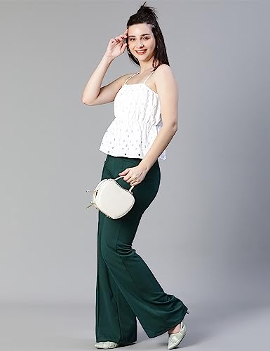 Image of oxolloxo Women Schiffli Elsaticated Shoulder Strap Cotton Top