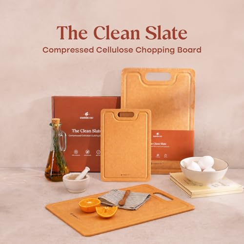 Image of CUMIN CO. Chopping Board | 29 cm | Bacteria Resistant Cutting Board for Kitchen | Odour-Free | FDA Compliant | Knife-Friendly | Compressed Cellulose