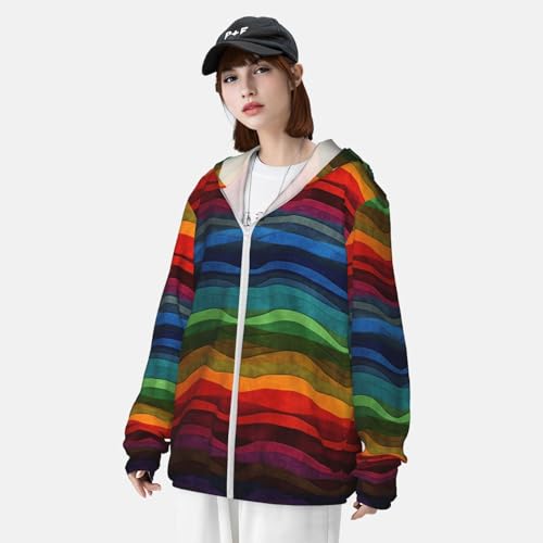 UPF 50+ Rainbow Sun Protection Hoodie Full Zip Long Sleeve Lightweight Hoodie Jacket Rash Guard Shirts4
