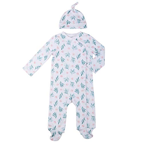 Asher Olivia Baby Girl Footed Pajamas Sleepers- Footie Side Snap Preemie Leaves