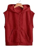 LAOCERENCE Girls Boys Basic Sleeveless Zipper Vest Hoodie Casual Sweatshirt Soild Tank Tops Kanga Po