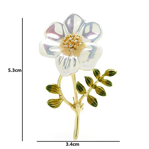 Broche fleur coquillage haut de gamme accessoire mode pour veste - 2