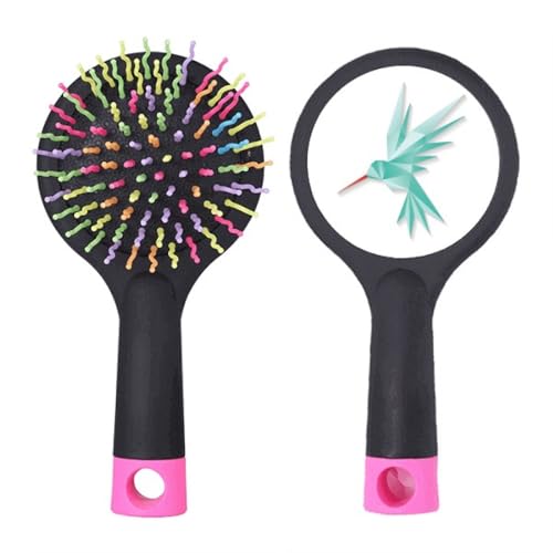 Brosse à cheveux démêlante design origami géométrique avec base coussin pneumatique