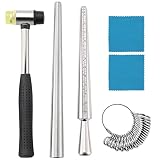 AMGSH Ring Mandrel Sizer Tool with Metal Mandrel Finger Sizing Measuring Stick and Ring Sizer Guage