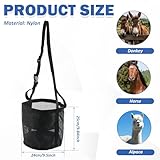 Deuson 2 Stück Pferde Futterbeutel,Futtertasche aus Nylon,Heavy-Duty Breathable Futterbeutel mit Verstellbarem Riemen und Langlebigem Snap,Pferd Maulkorb Futtertasche für Outdoor und Indoor(schwarz)