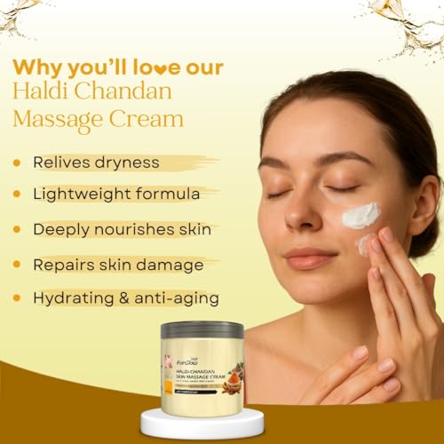 Image of Fair Glow Haldi-Chandan Skin Massage Cream 800g For Men & Women | 4 in 1 for Face, Hands, Feet & Body, Fresh & Radiant Skin, with Haldi Extract