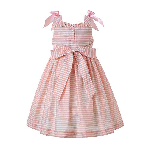 Pettigirl Light Pink Stripe Summer Sleeveless Smocked Dress for Girl2