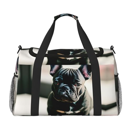 Sac de voyage bouledogue français grand format zippé contre le manque de place