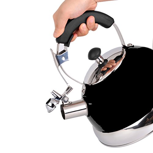 Uniware Heavy Duty Stainless Steel Whistling Kettle, 2.5 L, Black - Thumbnail 2