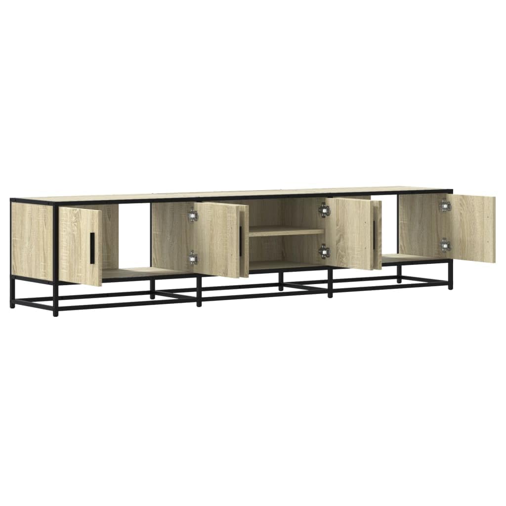 Mobile basso per TV in rovere Sonoma, 180 x 35 x 41 cm, in metallo