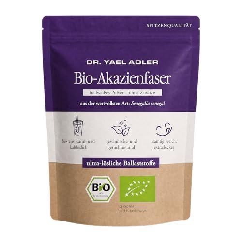 Bio-Akazienfaser von Dr. Yael Adler lösliche Ballaststoffe mit überlegenen Stoffeigenschaften. Spitzenqualität. (200 g)