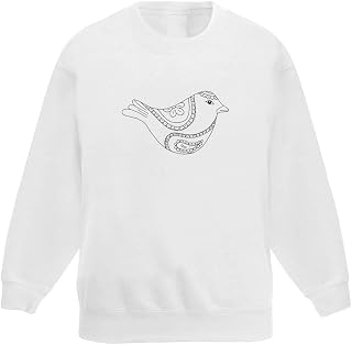 Azeeda 'Paisley Bird' Kid's Sweatshirt/Jumper (7-8 Years) (KW00040017)