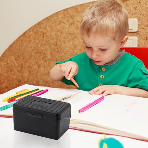 FYting Karteikartenbox,Karteikasten A7,Karteikarten Box,150 Karteikarten + 150 Farbiges Futter mit 8 Buchringe,Lernkarten Box für Unterwegs, Lernnotizen, Rezepte Oder Lernkarten (Schwarz)