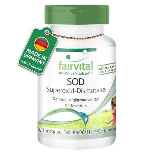 Fairvital | SOD 6000 FU - Superóxido dismutasa - Dosis elevada - 90 Comprimidos