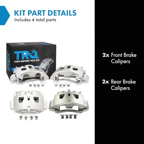 Image of TRQ Brake Caliper Set Compatible with 2011-2018 Chevrolet Silverado 2500 HD Silverado 3500 HD 2016 Suburban 3500 HD GMC Sierra 2500 HD Sierra 3500 HD
