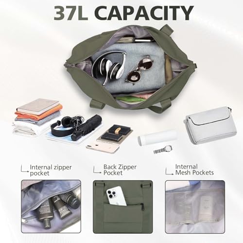 Image of Travel Duffle Bag, Waterproof Weekender Bag Carry On Tote Bags for Women, Travel Essentials Sport Gym Bag for Men, Hospital Bag for Labor and Delivery, Overnight Bag Luggage Bag with Trolley Sleeve
