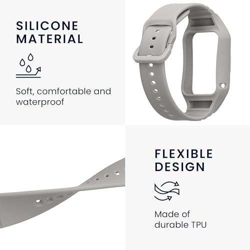 kwmobile Sportarmband kompatibel mit Xiaomi Smart Band 8 Pro/Band 9 Pro/Redmi Watch 5 / Redmi Watch 4 - Armband TPU Silikon f&uuml;r Fitnesstracker - mit Schutz Bumper Grau
