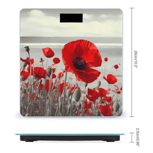 Báscula digital de baño con diseño floral y pantalla grande miniatura 2