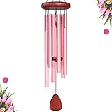 WENANA Großes Aluminium-Windspiel für draußen, geeignet für Outdoor, Garten, Terrassendekoration, personalisiertes Windspiel, geeignetes Erinnerungsgeschenk für verlorene Lieben (Rosa)