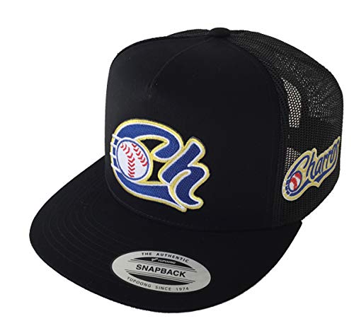 Charros De Jalisco Logo obalado 3 Logos 2 al lado derecho hat Black mesh miniatura 2
