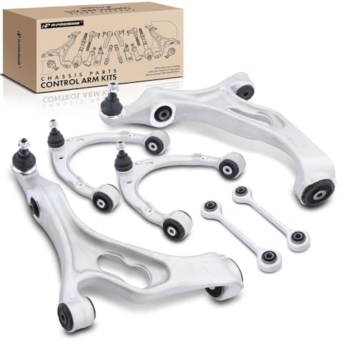 A-Premium Set of 6, Front Upper & Lower Control Arm, Sway Bar Link, Compatible with Porsche Cayenne 2011-2018, Volkswagen Touareg 2011-2017
