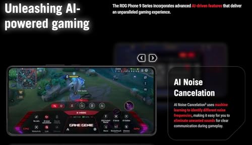 ASUS ROG Phone 9 Pro AI2501 512GB 16GB RAM Factory Unlocked (GSM Only | No CDMA – not Compatible with Verizon/Sprint) Global Version - Phantom Black
