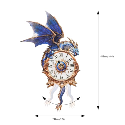 image for Cutywood 3D Puzzles for Adults Clock-Blue Dragon Design Model Kit-Mech