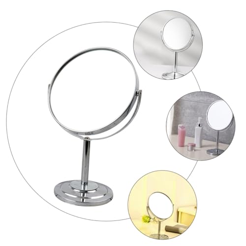 Miroir de maquillage double face PLAFOPE de table orientable argenté pour chambre