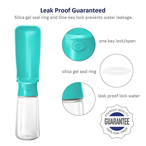 Image of WePet Foldable Portable Dog Water Bottle Puppy Water Dispenser with Drinking Feeder, 19 OZ, High-Temperature Resistant Leak Proof for Pets Outdoor Walking, Hiking, Travel, Food Grade Plastic BPA Free