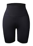 YIANNA Women's High Waist Tight Shorts Perfect Fit Control Waist Panties Mid Thigh Slimmer Shaper, Y7103-Black-M