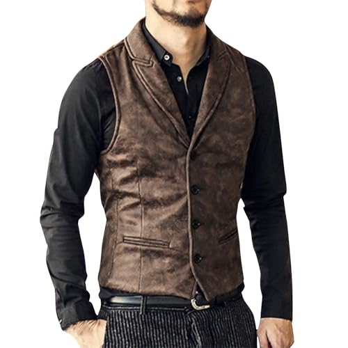 Chaqueta de ante con chaleco marrón talla M monopecho elegancia urbana