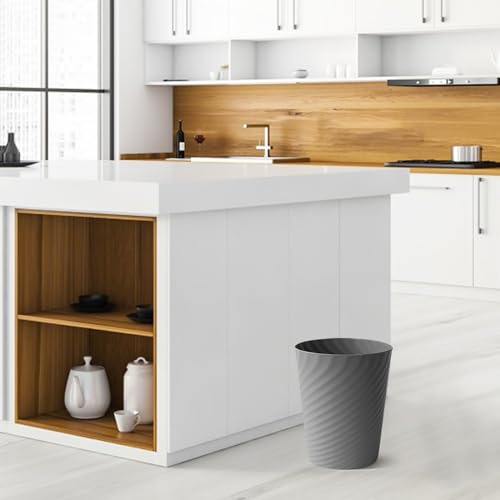 Lysam LS-12TCGREY-3P Bathroom Trash Can, 3 Pack 1.8 Gallons Small Trash Can With Trash Bags, Bathroom Garbage Can, Plastic Trash Bin, Round Waste Basket thumb #6