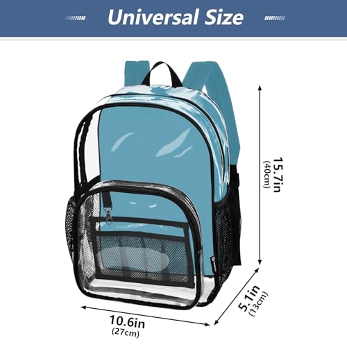 Travel Clear Bags for Women Saxe Blue Kids Backpack Boys Girls Plastic See through Bookbag4