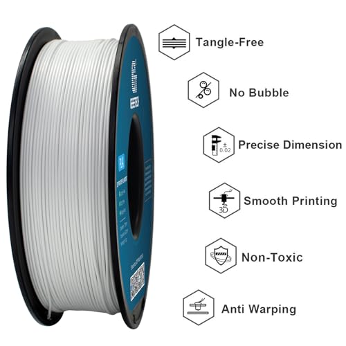Image of Geeetech 1.75mm PLA 3D Printer Filament, 1kg Spool (2.2lbs), Upgrade Tidy Winding Tangle-Free, Dimensional Accuracy + /- 0.02 mm, White