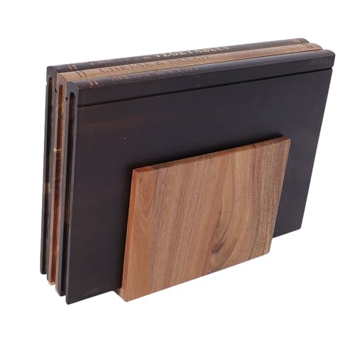 Brrnoo Juego de Tablas de Cortar para Libros, 3 Piezas, Tablas de Cortar de Madera, para Servir, de con Soporte de Madera para Exhibición de Cocina, Embutidos,